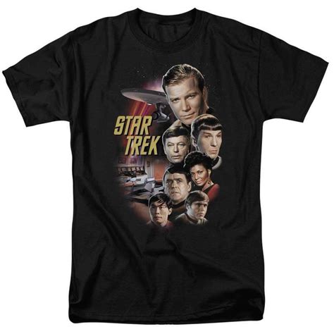 Star Trek Retro 60s Sci Fi Tv Series Original Crew Graphic T Shirt