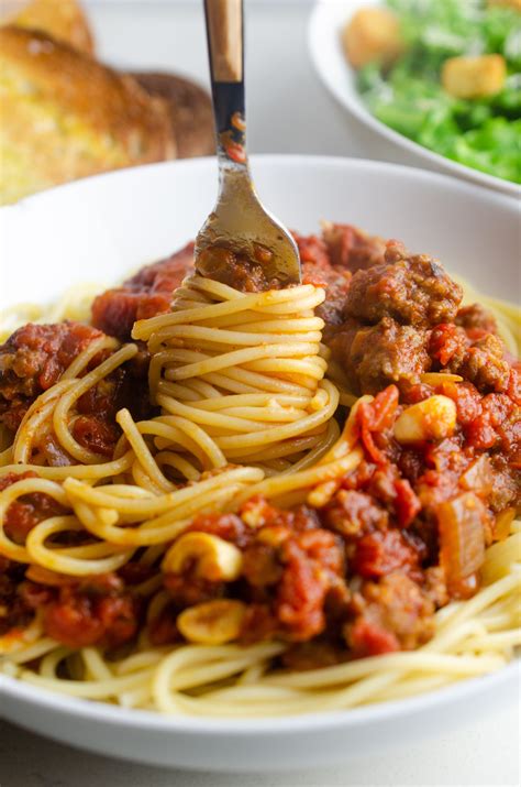 Spaghetti And Meat Sauce Recipe Lifes Ambrosia