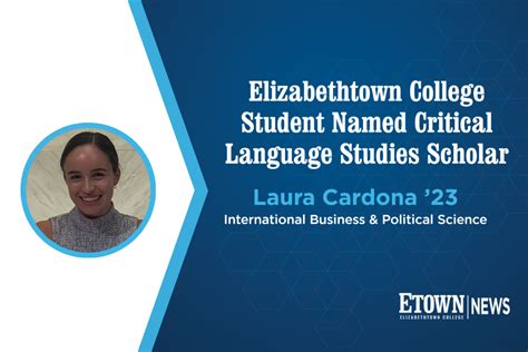 Elizabethtown College Student Laura Cardona Named Critical Language