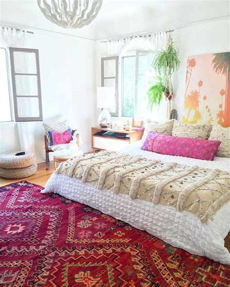 A bohemian bedroom decor idea with gorgeous wallpaper and vintage influences example of an eclectic bedroom design in boston love the print! Boho Feng Shui Styling For Creative Magic | The Tao of Dana