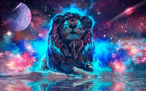Download Wallpapers 4k Space Lion Art Galaxy Nebula