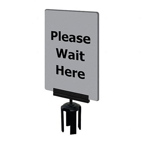 Tensabarrier Gray Please Wait Here Message Acrylic Sign 3yhd2s21