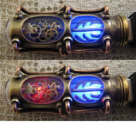 Steampunk Usb Flash Drive With Glowing Interior And Curved