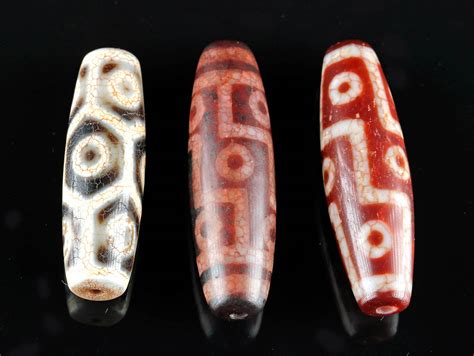 Sold Price Lot Of 3 Ancient Tibetan Agate Dzi Beads April 4 0119 7