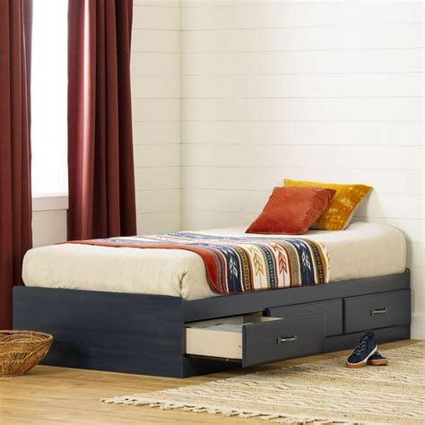 South Shore Ulysses Twin Storage Bed With 3 Drawers 39 Blueberry