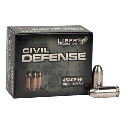 Liberty Civil Defense 45 Auto Acp P 78gr Hp Handgun Ammo 20 Rounds