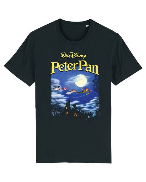 Disney Peter Pan Poster Childrens Unisex Black T Shirt Ebay