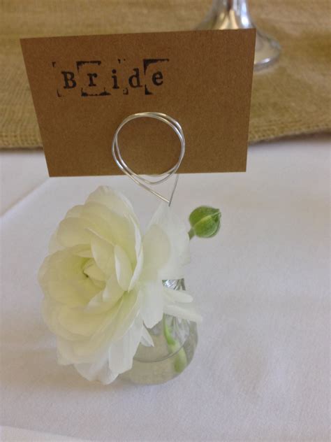 Wedding Place Card Holders With Flowers Another Way To Add A Bit Of