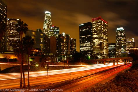 Downtown At Night Los Angeles California Photos By Ron Niebrugge