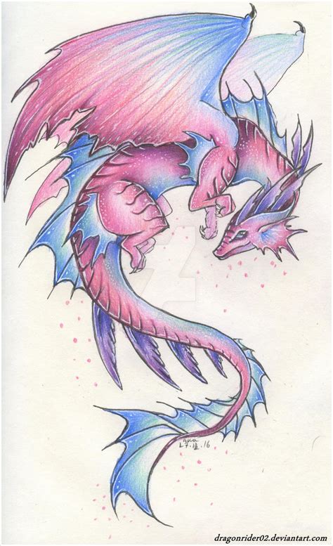 Pink And Blue Dragon By Dragonrider02 On Deviantart