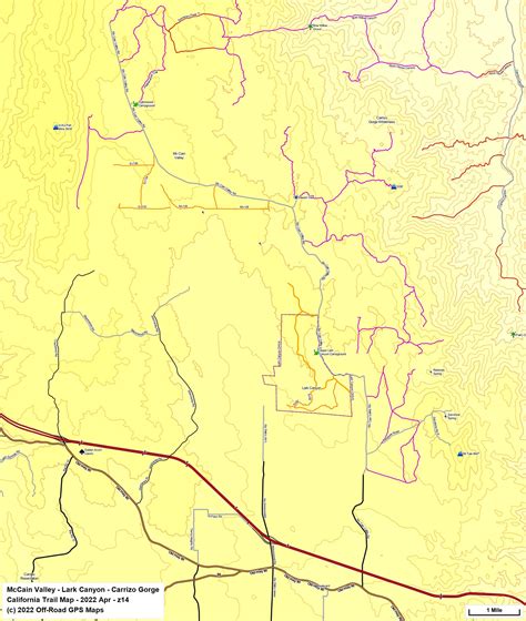 Mccain Valley California Trail Map
