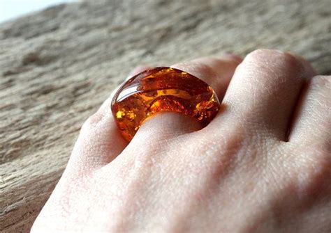 Modern Amber Ring From One Stone Amber Jewelry By Amberdesign8 Amber
