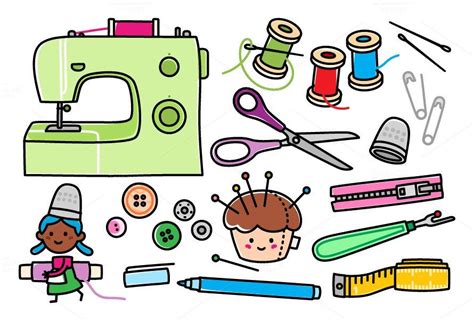 10+ Fantastic Sewing Clip Art Collections | Sewing art, Cartoon sewing, Sewing supplies
