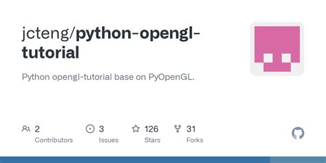 Github Jctengpython Opengl Tutorial Python Opengl Tutorial Base On