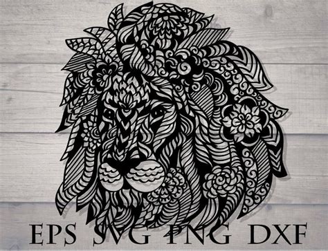 Download Zentangle lion svg | Etsy | Lion mandala, Flower svg files, Mandala drawing
