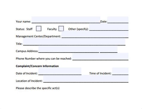 9 employee complaint form templates samples examples and formats sample templates