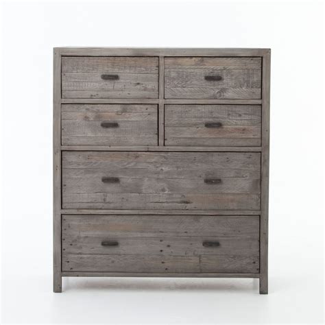 Caminito Grey Reclaimed Wood 6 Drawer Tall Chest Zin Home