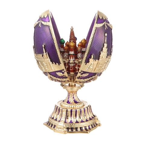 Russian Faberge Egg Moscow Kremlin And St Basils Cathedral 47 12cm