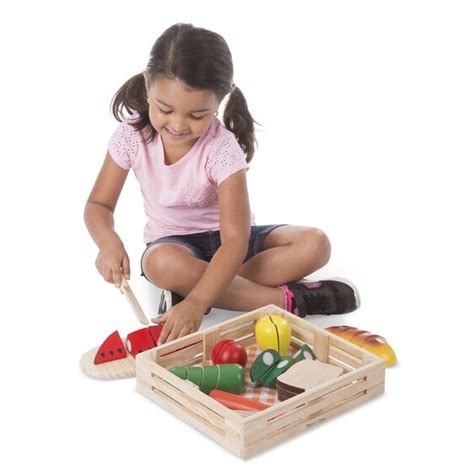 Melissa And Doug Cutting Food Wooden Play Food Set Best Educational