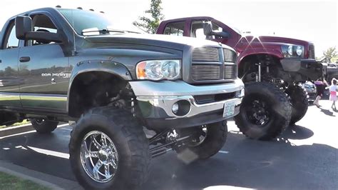 Huge Lifted Dodge Ram Truck With Big Tires Youtube