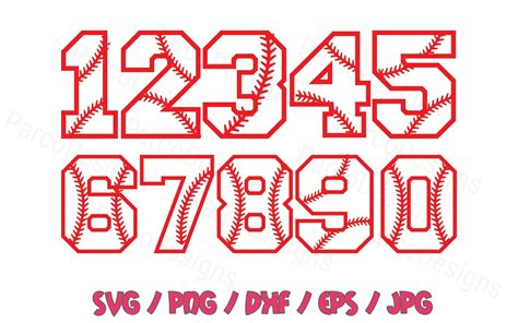 Baseball Numbers Svg Png Dxf Eps Etsy