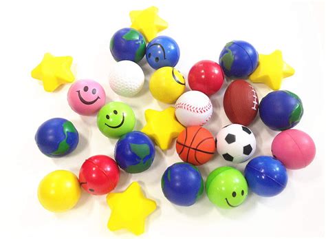 25 Pcs Assorted Color Squeeze Ball Value Bulk Pack Of Stress Balls