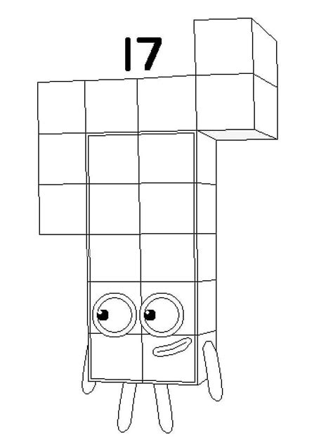 Numberblocks 17 Coloring Page Download Print Or Color Online For Free