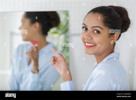 The Kiss On A Mirror Stock Photo Alamy