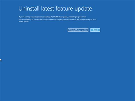 How To Uninstall Latest Feature Update Using Advanced Startup On