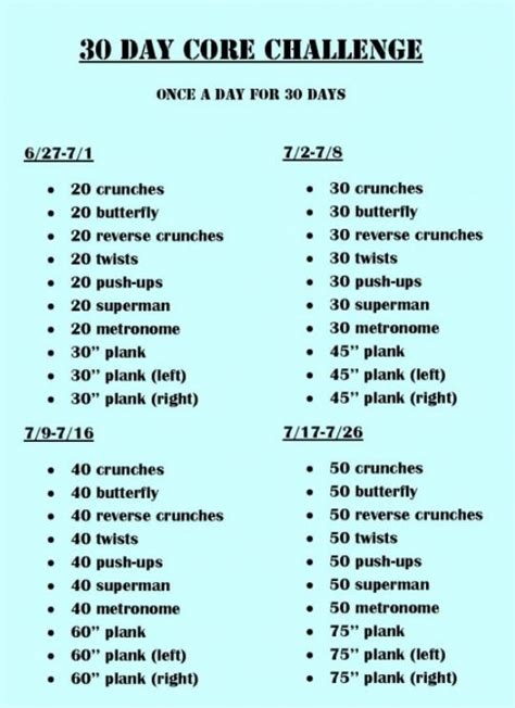 4 Week Ab Challenge 30 Day Ab Challenge Ab And Fitness Challenges