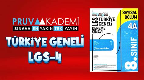Pruva Akademi Türkiye Geneli LGS 4 Deneme Sınavı Matematik Soru
