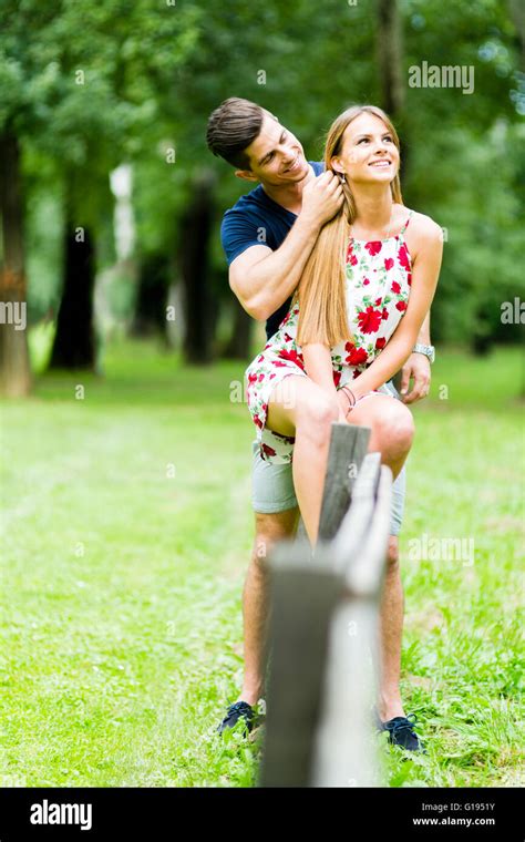 Happy Couple Loving Each Other Outdoors And Being Happy Stock Photo Alamy