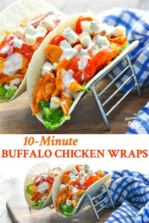 Dip chicken in buttermilk, then roll in flour mixture. 10-Minute Buffalo Chicken Wraps | Recipe | Buffalo chicken ...
