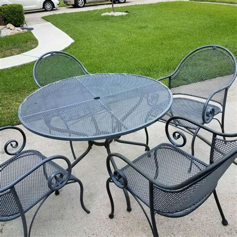 Wrought Iron 5 Piece Patio Set Table And 4 Chairs For Sale In Houston Tx