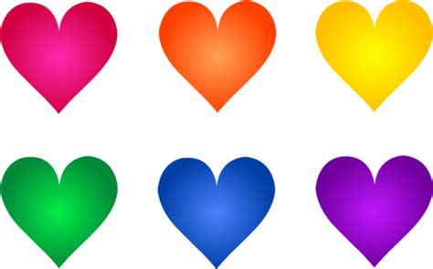 Valentine Rainbow Heart Clipart Set Svg File Download All Free Font