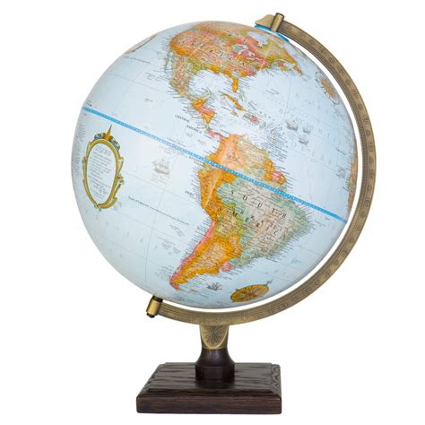 Bradley Blue Globe World Globe With Highly Detailed Map And American