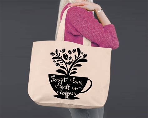 Fall In Coffee Personalized Canvas Tote Bag Personalized Canvas