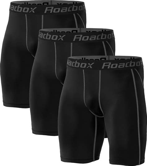 roadbox 1 or 3 pack compression shorts for men athletic spandex base layers underwear workout