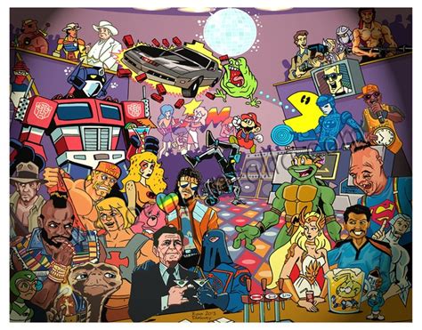 Lámina Iconos De Los 80 80s Cartoons 90s Nickelodeon Cartoon