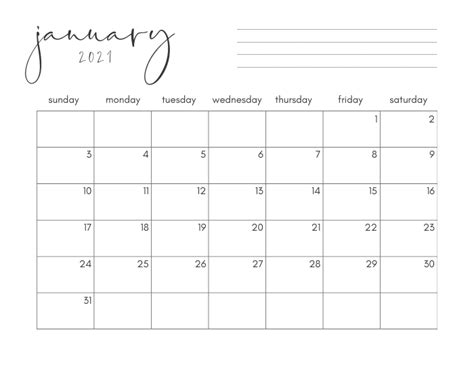 Free Printable Calendar 2021 Easy To Download Print Monthly Pages