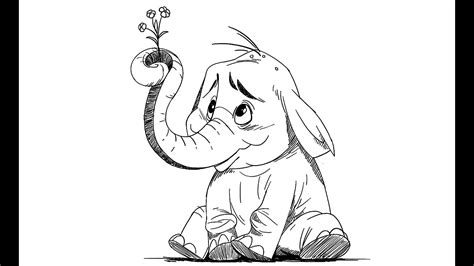 How To Draw Cartoon Elephant Youtube