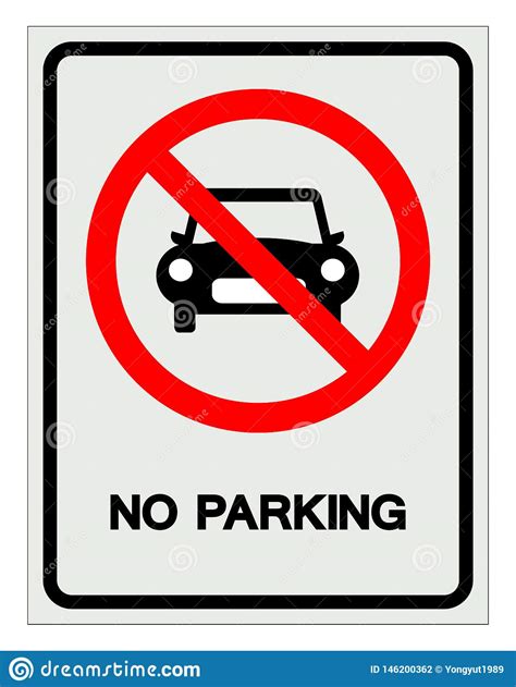 No Parking Symbol Signvector Illustration Isolated On White