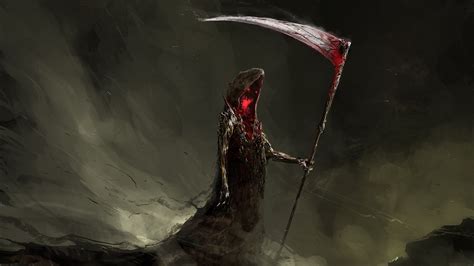 Creature Red Eyes Dark Fantasy Art Drawing Blood Digital Art