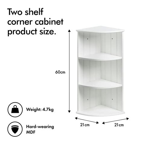 Buy Vonhaus Corner Shelf Unit White 3 Tier Shelving Shaker Style