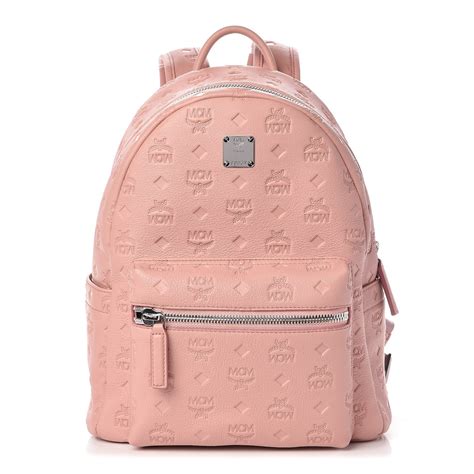 Mcm Calfskin Ottomar Monogram Small Backpack Pink 316208