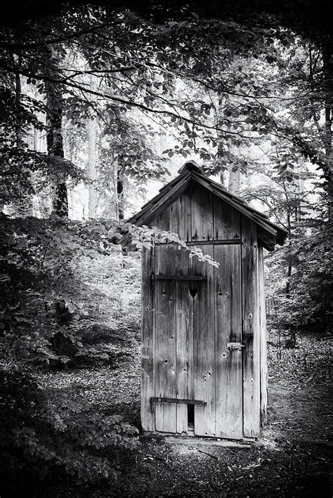 Outhouse In The Forest Black And White Photograph By Matthias Hauser