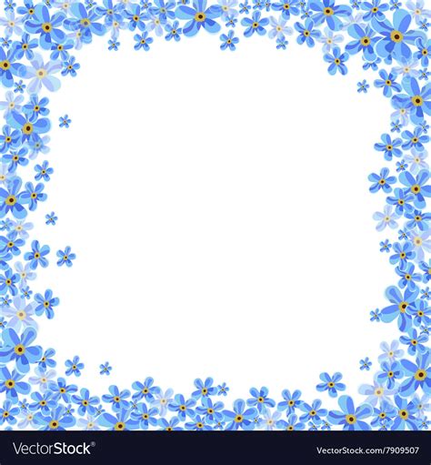 Frame With Blue Forget Me Not Flowers Royalty Free Vector F69