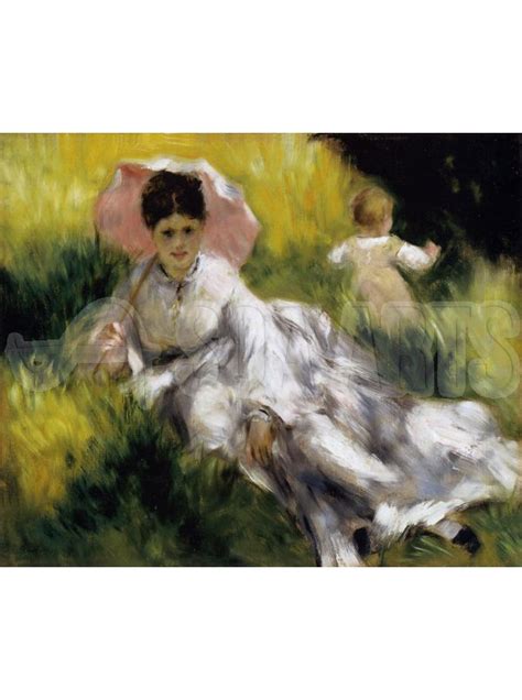 Woman With Parasol 1873 By Pierre Auguste Renoir Famous Painting