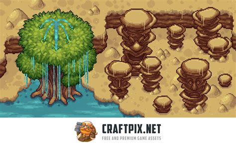 Desert Tileset Top Down Pixel Art Download