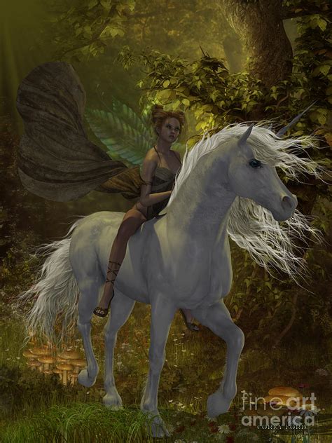 Fairy Rides Unicorn Painting By Corey Ford Fine Art America